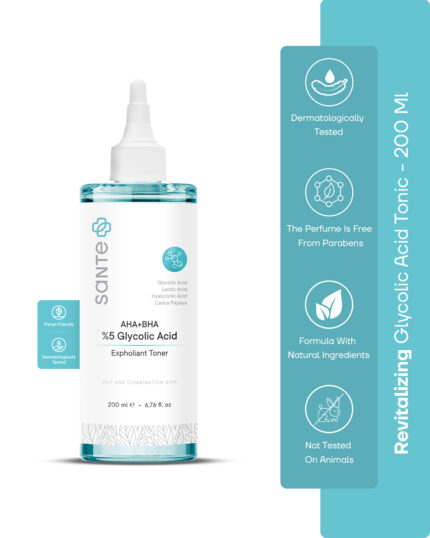 Sante Plus Revitalizing and Pore Tightening Glycolic Acid Blue Tonic 200 Ml