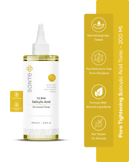 Sante Plus Anti-Acne and Blackhead Pore Tightening Salicylic Acid Yellow Tonic 200 Ml